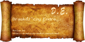 Draskóczy Endre névjegykártya