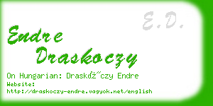 endre draskoczy business card